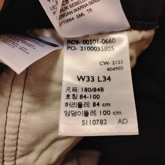 Levi's 501 jeans mens 33x34 black denim button fly straight leg original fit - Picture 9 of 12